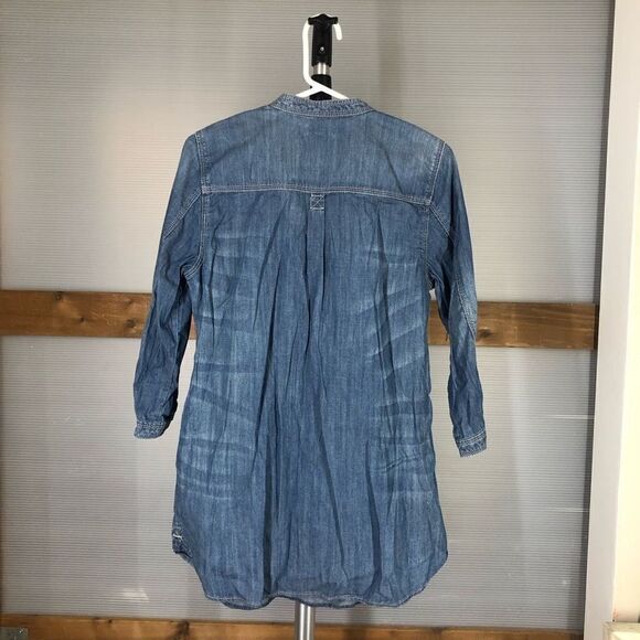 Gap FACTORY Denim Long Sleeve Shirt Tunic Sz M - Picture 2 of 5